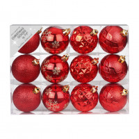 Набор ёлочных шаров INGE'S Christmas Decor 81195G003 d 6 см, красный (12 шт)
