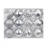 Набор ёлочных шаров INGE'S Christmas Decor 81195G257 d 6 см, серебро (12 шт)