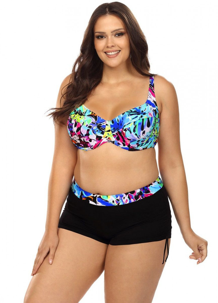 Раздельный купальник plus size: лиф и шортики 