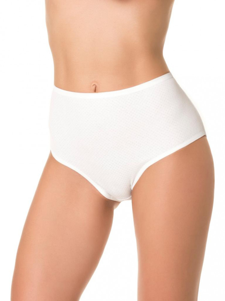 Трусы с высокой линией талии из мягкого перфорированного хлопка 