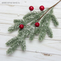 Декор  Зимние мечты  ягоды на снежной ели, 50 см