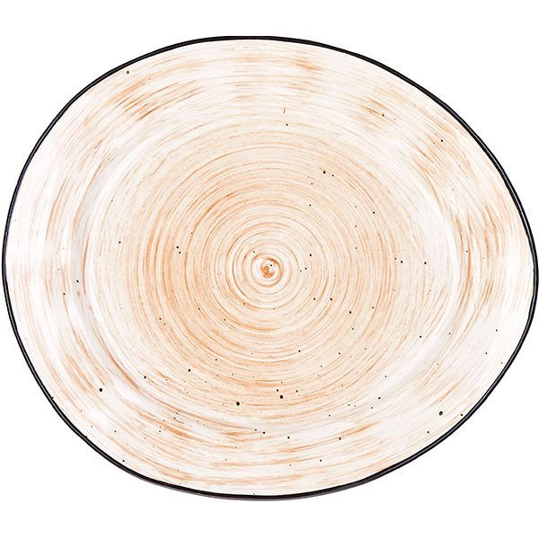 Тарелка «Пастораль» с оранжевыми вкраплениями (22,8х19,5 см) 