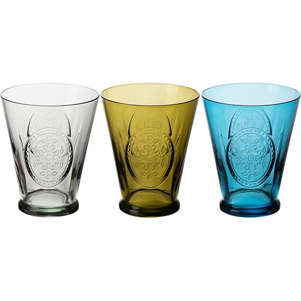 Набор из 3 цветных стаканов для коктейлей «Гедон» (объем 340 мл.) 
