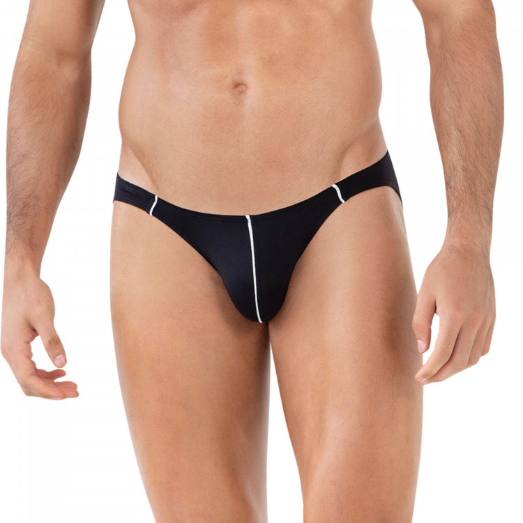 Черные трусы-слипы с узким бочком Mente Brief Bikini 