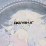 Подставка стеклянная для яиц Доляна «Жостовская роспись», 3 ячейки, 21×18 см, цвет чёрный