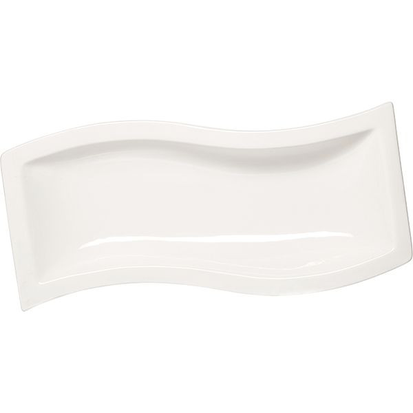 Блюдо «Кунстверк» прямоугольное волна;фарфор;,H=3,L=31,B=13см;белый 