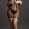 Мини-платье Duo Net Sleeved Mini Dress
