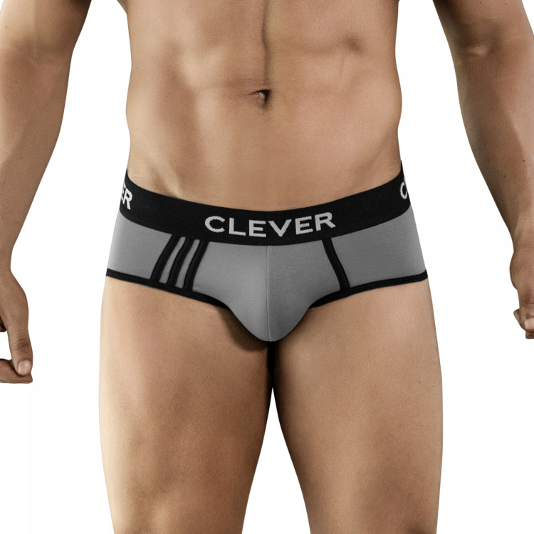 Серые хлопковые трусы-брифы Clever Piping Brief 
