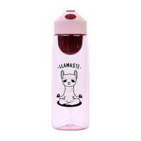 Розовая бутылка для воды с ситечком Llamaste (550 мл.)