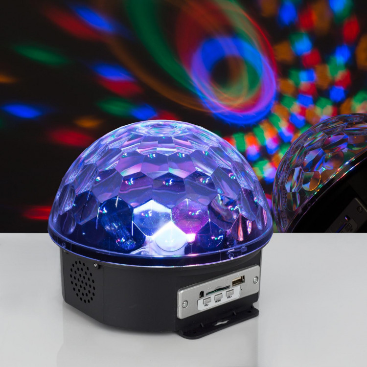 Световой прибор «Хрустальный шар» 17.5 см, динамик, свечение RGB, 220 В 