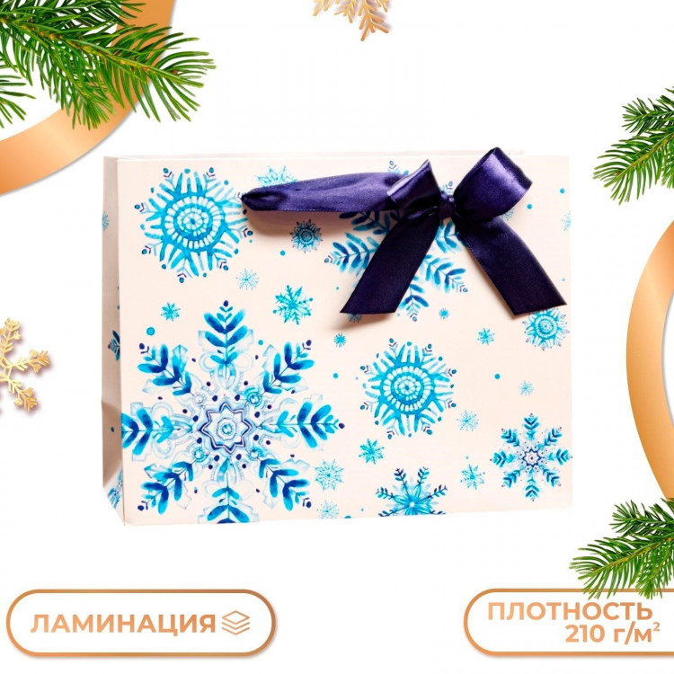Новый год. Пакет подарочный  Зимняя сказка  , 23 х 18 х 10 см. 