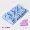 Форма для выпечки Доляна «Транспорт», силикон, 29×17,5 см, 8 ячеек (7,5×5,8 см), цвет МИКС