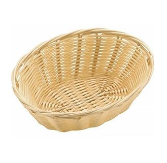 Корзина для хлеба плетеная овальная;полиротанг;,H=65,L=180,B=130мм;св.корич. 