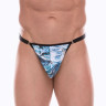 Мужские трусы-тонги с принтом в виде волн и китов