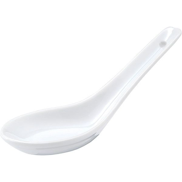 Ложка для мисосупа;фарфор;,H=55,L=155,B=135мм;белый 