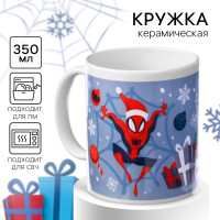 Новый год. Кружка керамическая  Новый год! , 350 мл, Человек паук