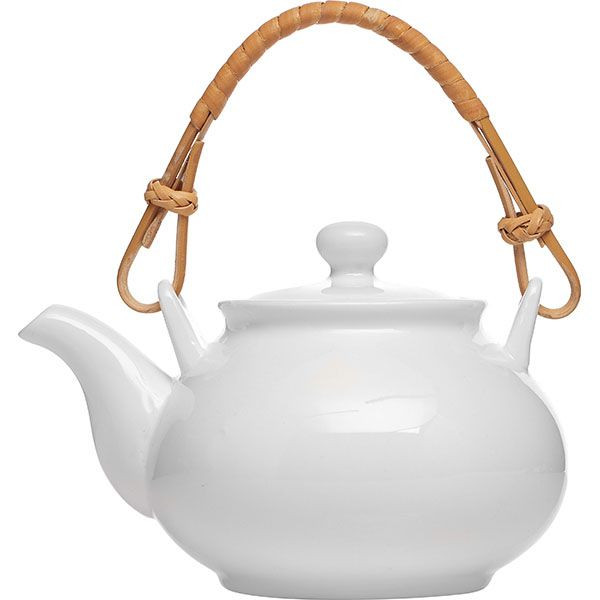 Чайник заварочный «Кунстверк»;фарфор;0,6л;D=80,H=95,L=153мм;белый 