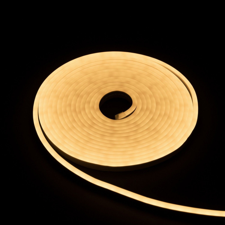 Гибкий неон Luazon Lighting 6 × 12 мм, IP65, 50 м, SMD2835, 120 LED/м, 12 В, свечение тёплое белое 