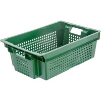 Ящик для продуктов перфорированный для овощей и фруктов;полиэтилен;,H=20,L=60,B=40см;зелен.