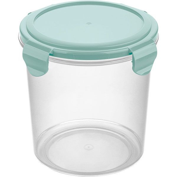 Контейнер для продуктов «Смарт Лок» с крышкой для СВЧ;полипроп.;1,15л;D=13,6,H=13,7см;прозр.,мятный 