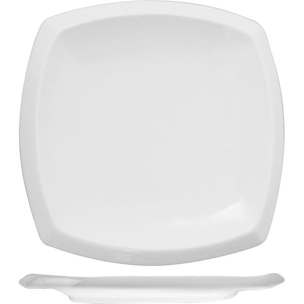 Белая квадратная тарелка «Кунстверк» (диаметр 19 см) 