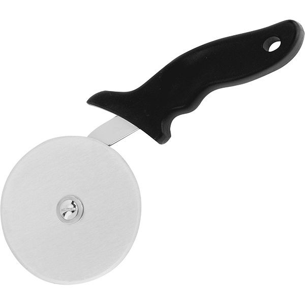 Нож для пиццы;сталь нерж.,полипроп.;D=10,L=24,5см;черный,металлич. 