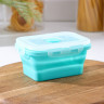 Бирюзовый складной контейнер с крышкой «Коста» (400 мл.)