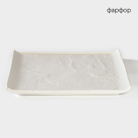 Блюдо фарфоровое для подачи Magistro Slate, 27,5×27,5 см, цвет белый