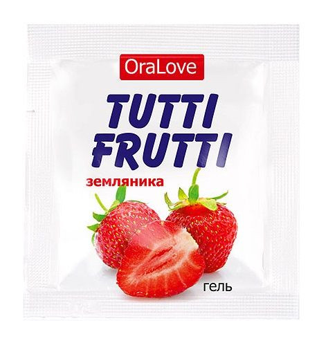 Саше гель-смазки Tutti-frutti с земляничным вкусом - 4 гр. 