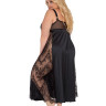 Длинная сорочка plus size с кружевными вставками