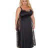 Длинная сорочка plus size с кружевными вставками