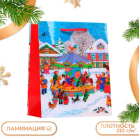 Новый год. Пакет подарочный  Карусель , 18 х 22,3 х 10 см.