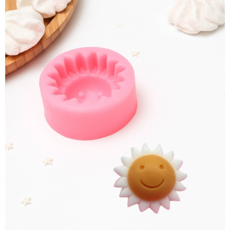 Молд «Солнышко», силикон, 6,7×3,2 см, цвет розовый 