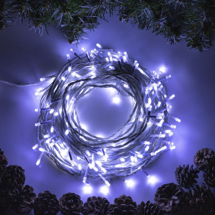 Гирлянда «Нить» 20 м, IP20, белая нить, 200 LED, свечение белое, 8 режимов, 220 В 
