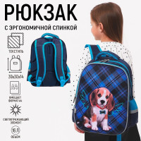 Рюкзак каркасный школьный Calligrata  Собачка , 39 х 30 х 14 см
