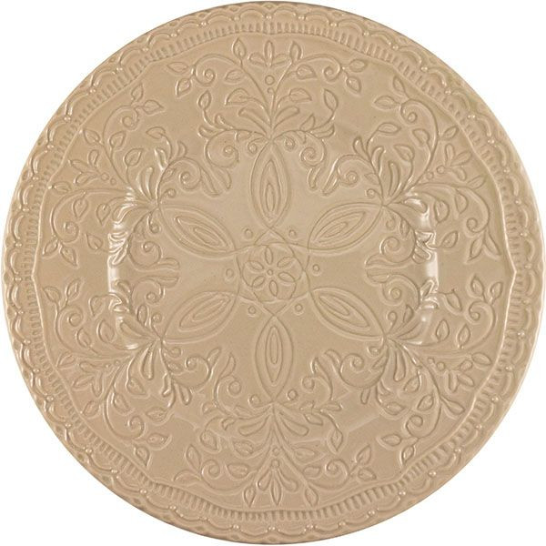 Тарелка «Скалистос» мелкая;керамика;D=225,H=25мм;бежев. 