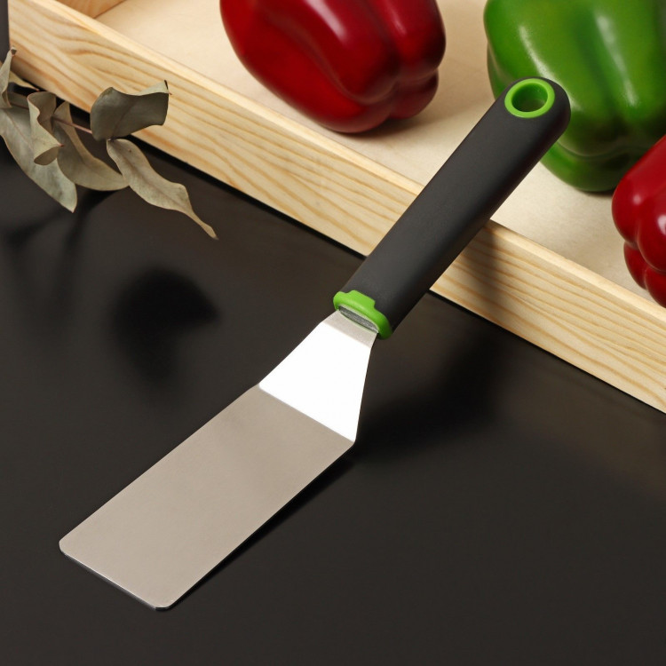 Лопатка для пиццы Доляна Lime, 25×5 см, цвет чёрно-зелёный 