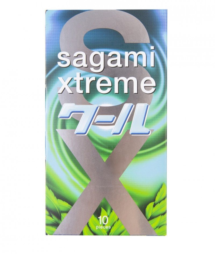 Презервативы Sagami Xtreme Mint с ароматом мяты - 10 шт. 