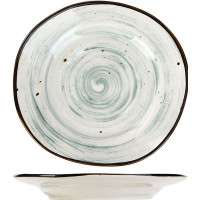 Блюдце «Пастораль» с зелеными вкраплениями (диаметр 14 см)