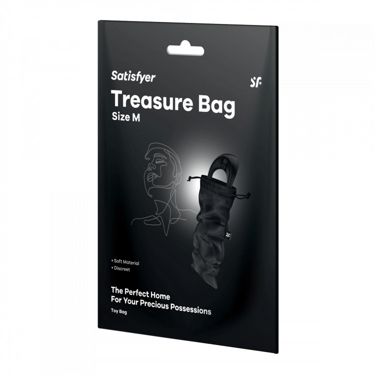 Черный мешочек для хранения игрушек Treasure Bag M 