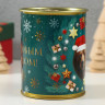 Носки в банке   С новым годом!  медведь (внутри носки мужские, цвет чёрный)
