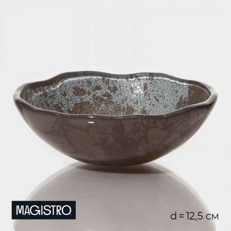 Миска Magistro «Мрамор», d=12,5 см, цвет графит 