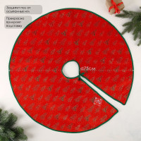 Полянка под ёлку  Ёлочки в снежинках  d-75 см, красно-зелёный