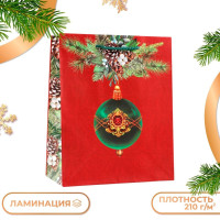 Новый год. Пакет подарочный  Дивный шар , 18 х 22,3 х 10 см.