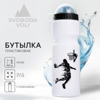 Белая бутылка для воды «Баскетбол» (750 мл.)