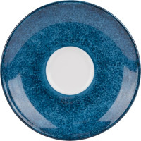 Блюдце «Аида» с декором;фарфор;D=12см;синий