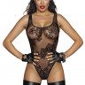 Боди с узорчатой вышивкой из флока Tulle body with patterned flock embroidery