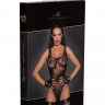 Боди с узорчатой вышивкой из флока Tulle body with patterned flock embroidery