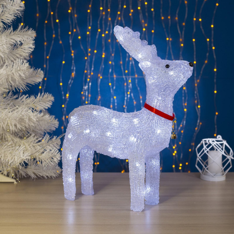 Светодиодная фигура «Оленёнок гордый» 30 × 40 × 11 см, акрил, 40 LED, 220 В, свечение белое 