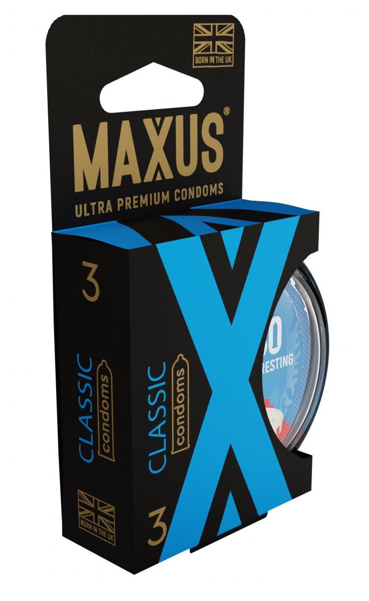 Классические презервативы в пластиковом кейсе MAXUS AIR Classic - 3 шт. 